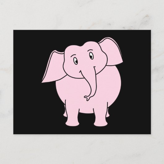 Carte Postale Dessin d'un éléphant rose (Devant)
