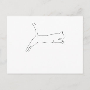 Carte Postale Dessin d'une ligne Katze springingt unique