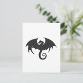 Carte Postale Dessin d'une silhouette de dragon noir (Debout devant)
