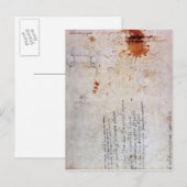 Carte Postale Dessin d'une Urne et figure avec des notes (Devant / Derrière)