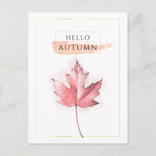 Carte Postale Dessin élégant et tendance de feuille d'automne