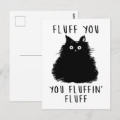 Carte Postale Dessin Fluit You Black Cat (Devant / Derrière)