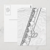 Carte postale Dessin Flute (Devant / Derrière)
