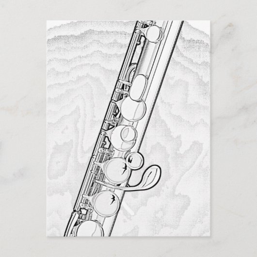 Carte postale Dessin Flute (Devant)