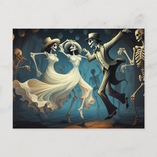 Carte Postale Dessin Halloween Swing Dance (Devant)