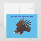 Carte Postale dessin humoristique d'aigle royal (Devant / Derrière)