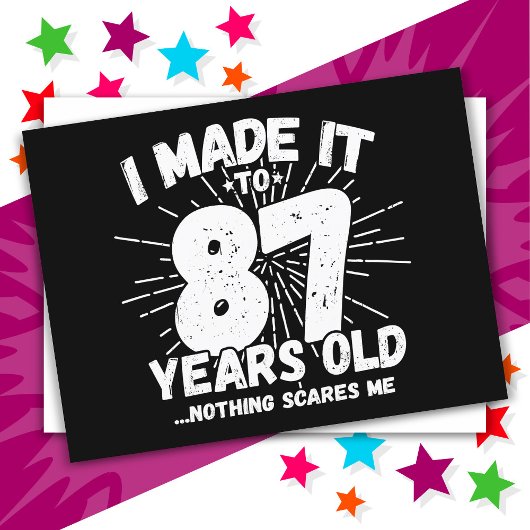 Carte Postale Dessin humoristique sarcastique de 87 ans annivers