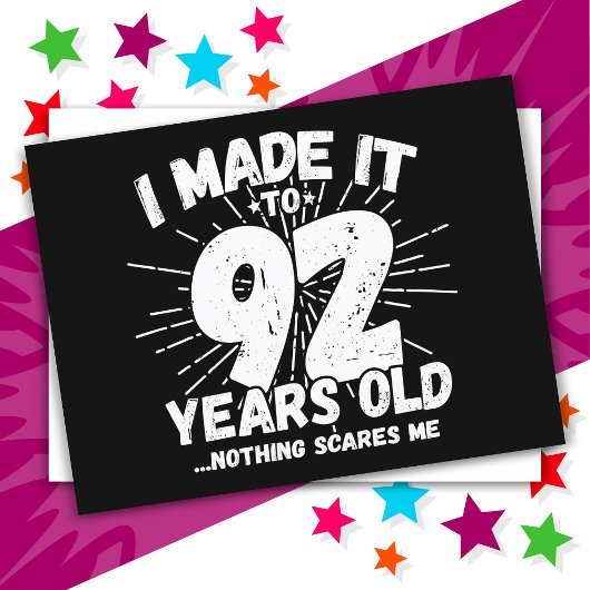 Carte Postale Dessin humoristique sarcastique de 92 ans drôle d'
