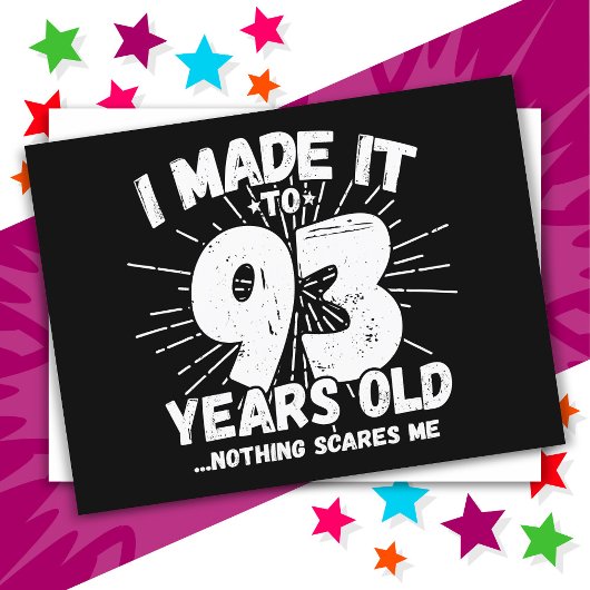 Carte Postale Dessin humoristique sarcastique de 93 ans, anniver