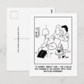 Carte Postale Dessin humoristique sur une blessure causée par un (Devant / Derrière)