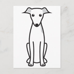 Carte Postale Dessin italien Greyhound Dog