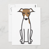 Carte Postale Dessin italien Greyhound Dog (Devant / Derrière)