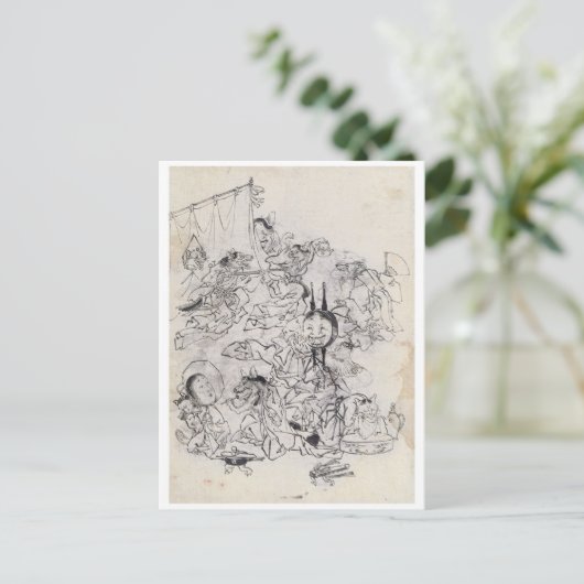 Carte Postale Dessin japonais ancien (Debout devant)