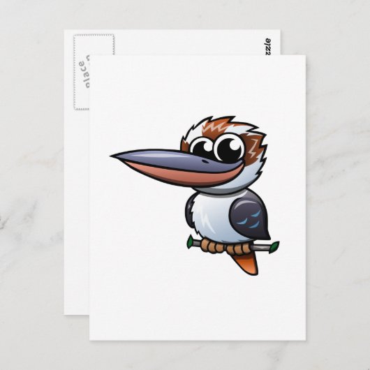 Carte Postale Dessin Kookaburra (Devant / Derrière)