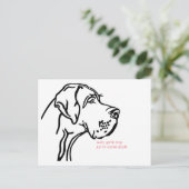 Carte Postale dessin minimal Great Dane (Debout devant)