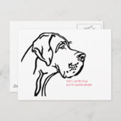 Carte Postale dessin minimal Great Dane (Devant / Derrière)