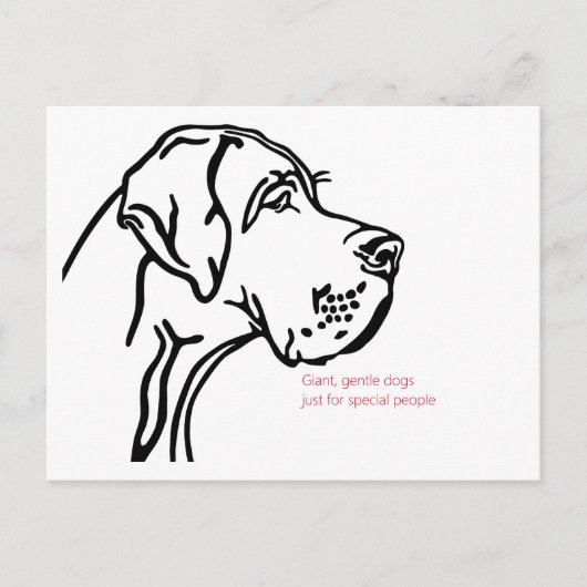 Carte Postale dessin minimal Great Dane (Devant)