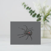 Carte Postale Dessin Original Araignée Veuve Noire Art (Debout devant)
