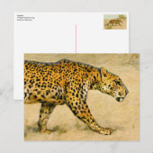 Carte Postale Dessin pastel vintage Cheetah (Devant / Derrière)