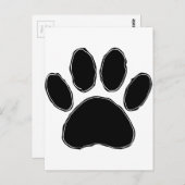 Carte Postale Dessin Paw Chien En Noir (Devant / Derrière)