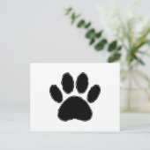 Carte Postale Dessin Paw Chien En Noir (Debout devant)