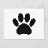 Carte Postale Dessin Paw Chien En Noir (Devant)