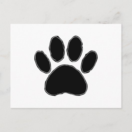Carte Postale Dessin Paw Chien En Noir (Devant)