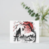Carte Postale Dessin paysage Japon (Debout devant)