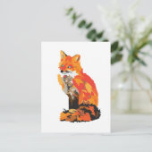 Carte Postale Dessin Renard rouge (Debout devant)