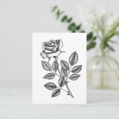 Carte Postale dessin rose 2 (Debout devant)