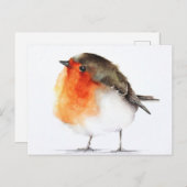 Carte Postale Dessin rouge gorge (Devant / Derrière)