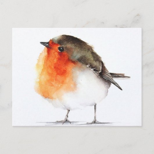 Carte Postale Dessin rouge gorge (Devant)