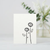Carte Postale Dessin simple à deux fleurs (Debout devant)