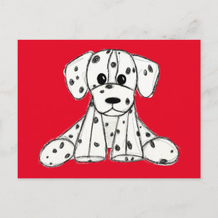 Carte Postale Dessin simple de contour de chien en peluche dalma