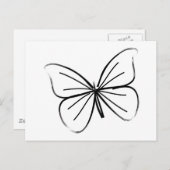 Carte Postale Dessin simple de ligne papillon (Devant / Derrière)