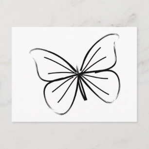 Carte Postale Dessin simple de ligne papillon