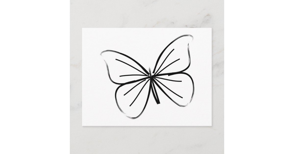 Carte Postale Dessin Simple De Ligne Papillon Zazzle Be
