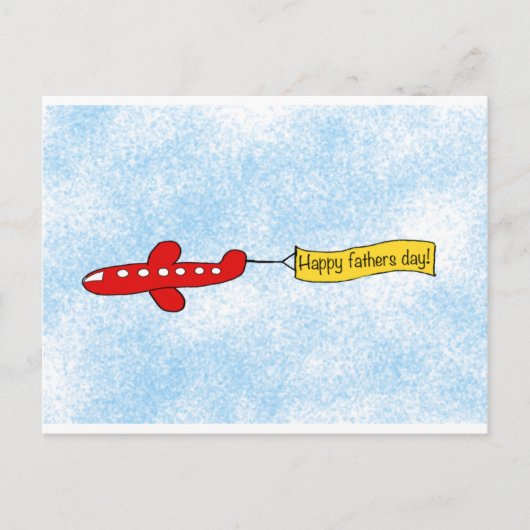Carte Postale Dessin sur la bannière ciel de l'avion "Happy Fête (Devant)