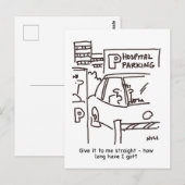 Carte Postale Dessin sur le parking de l'hôpital (Devant / Derrière)