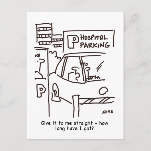 Carte Postale Dessin sur le parking de l'hôpital (Devant)