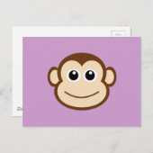 Carte Postale Dessin sur le visage de singe (Devant / Derrière)