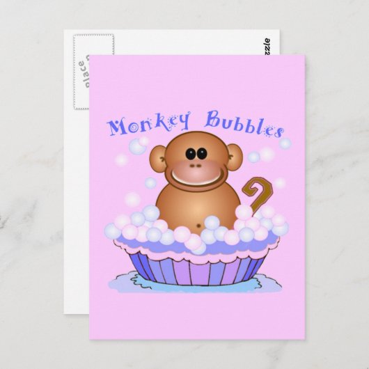 Carte Postale Dessin sur singe (Devant / Derrière)