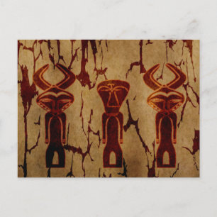 Carte Postale Dessin tribal africain vintage abstrait