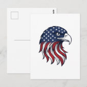 Carte Postale Dessin vectoriel de drapeau d'aigle patriotique po (Devant / Derrière)