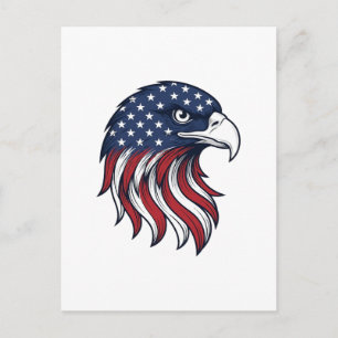 Carte Postale Dessin vectoriel de drapeau d'aigle patriotique po