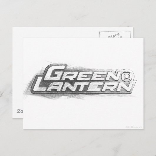 Carte Postale Dessin vert de lanterne (Devant / Derrière)