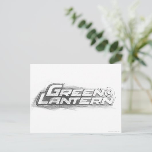 Carte Postale Dessin vert de lanterne (Debout devant)