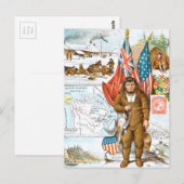 Carte Postale Dessin vintage : Collage canadien (Devant / Derrière)