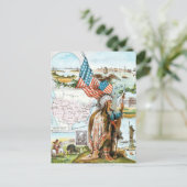 Carte Postale Dessin vintage : Collage USA (Debout devant)