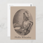 Carte Postale Dessin vintage du poète Phillis Wheatley (Devant / Derrière)